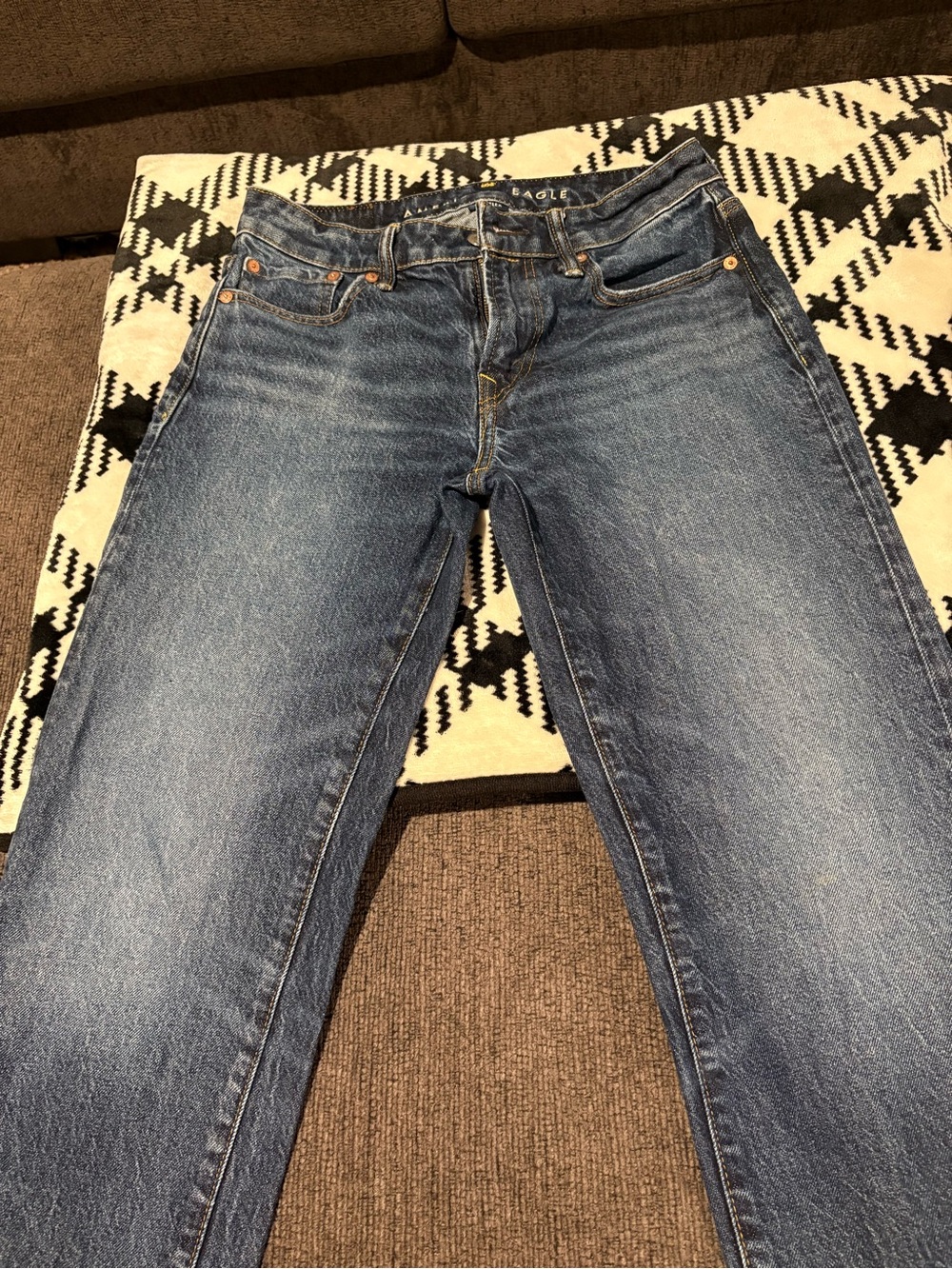 American Eagle Outfitters Mid Blue Straight-Leg Jeans